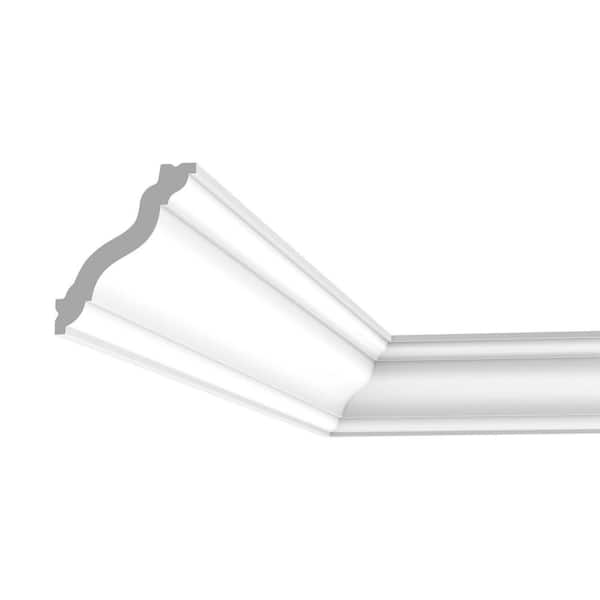 ORAC DECOR 2-3/4 in. x 2-3/8 in. x 78-3/4 in. Primed White Plain Polystyrene Crown Moulding (4-Pack)