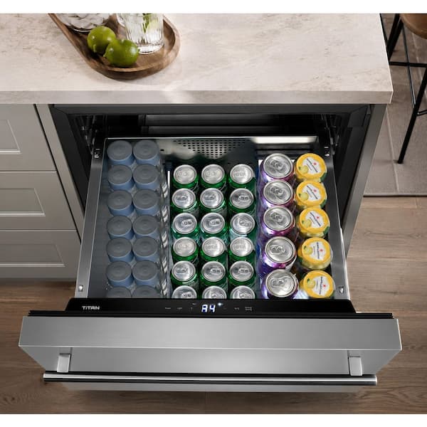 Transcend 24 in. 5.4 cu. ft. Freestanding or Built-In Indoor Dual Drawer Refrigerator in Stainless Steel