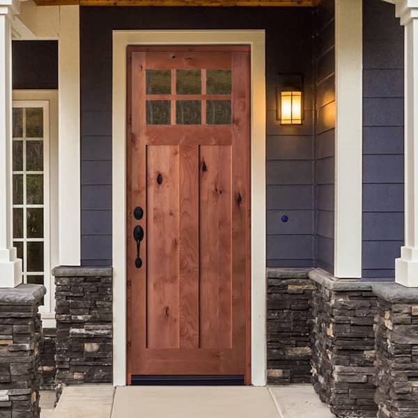Krosswood Doors 42 in. x 96 in. Craftsman 2-Panel 6-Lite