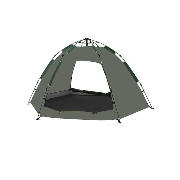 Otryad 79 in. W x 61 in. D x 55 in. H Portable Waterproof 5-Person Camping Dome Tent, Grey