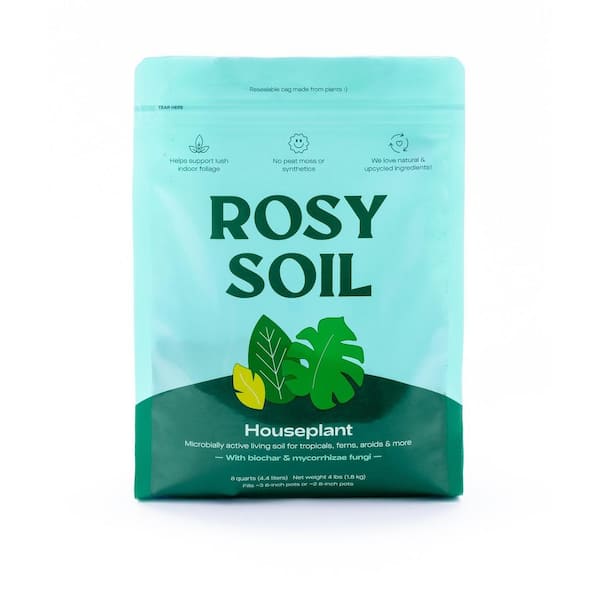 ROSY SOIL 8 qt. Houseplant Potting Mix: Microbially Active Living Soil for Tropicals, Ferns, Aroids and More