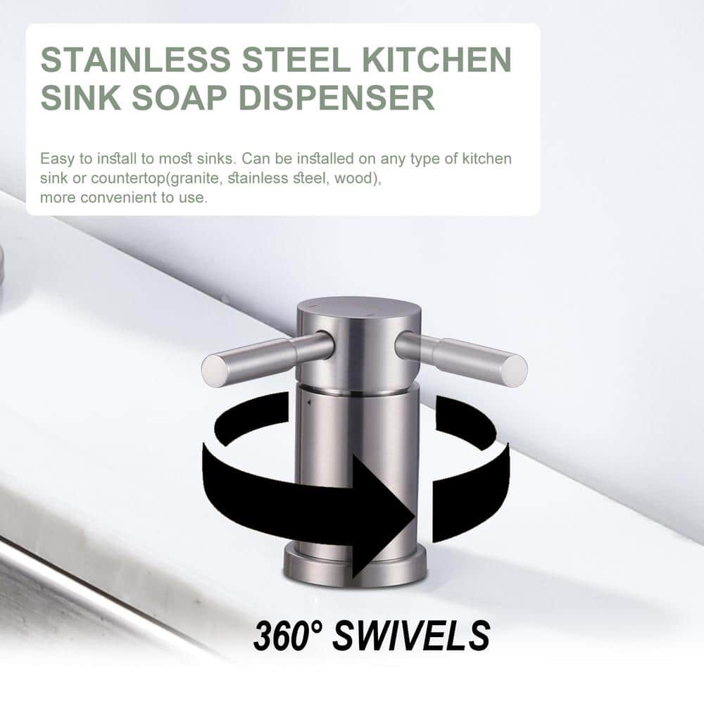 Brushed Nickel Pull-Down Kitchen Faucet with Soap Dispenser