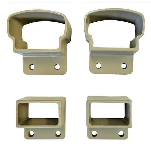 EZ Handrail 2.75 in. Top and Bottom Clay Aluminum Post Mount Kit
