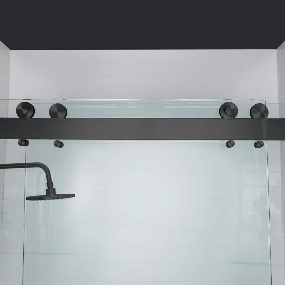 60" x 76" Frameless Sliding Shower Door with Chrome Finish