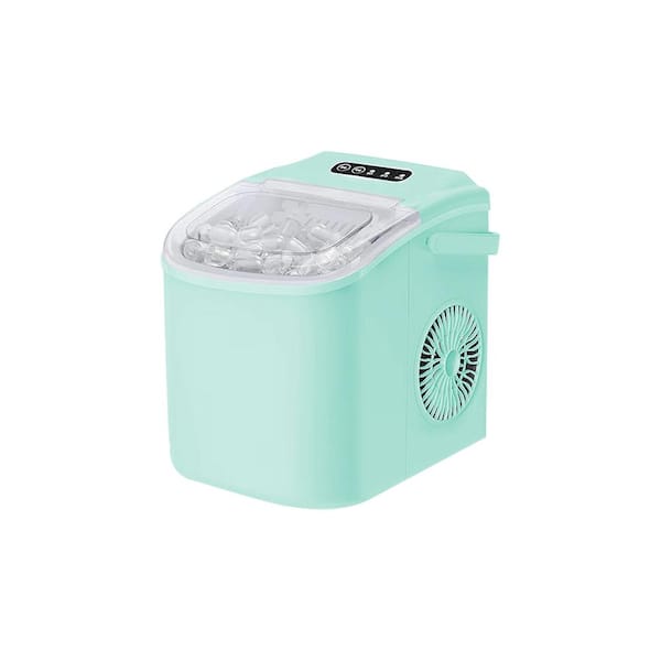 JEREMY CASS 8.82 in. Countertop Ice Maker with Handle Scoop in Green
