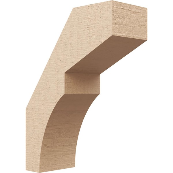 Ekena Millwork 5 in. x 16 in. x 12 in. Monterey Rough Cedar Woodgrain Timberthane Polyurethane Knee Brace, Primed