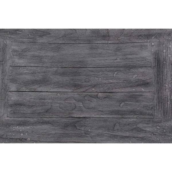 Contemporary Teak Shower or Bench with Shelf in Gray Finish Contemporary Teak Shower or Bench with Shelf in Gray Finish