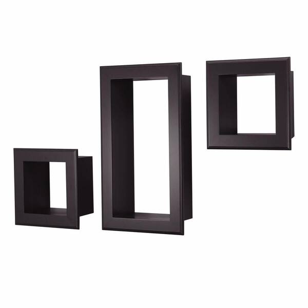 AZ Home and Gifts nexxt Framed Cubbi 10 in. x 18 in. MDF Wall Shelf in Black (3-Piece)