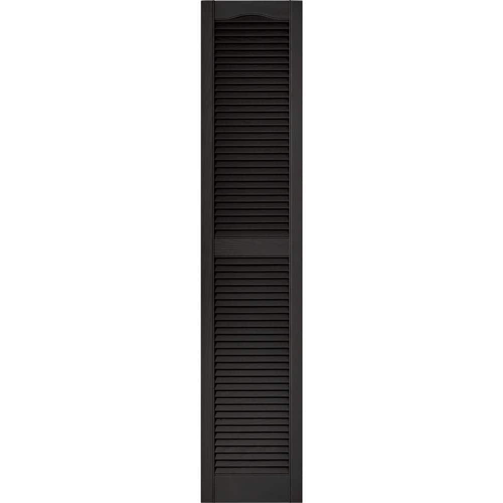 Builders Edge Builders Edge 15 in. x 72 in. Louvered Vinyl Exterior Shutters Pair in ...