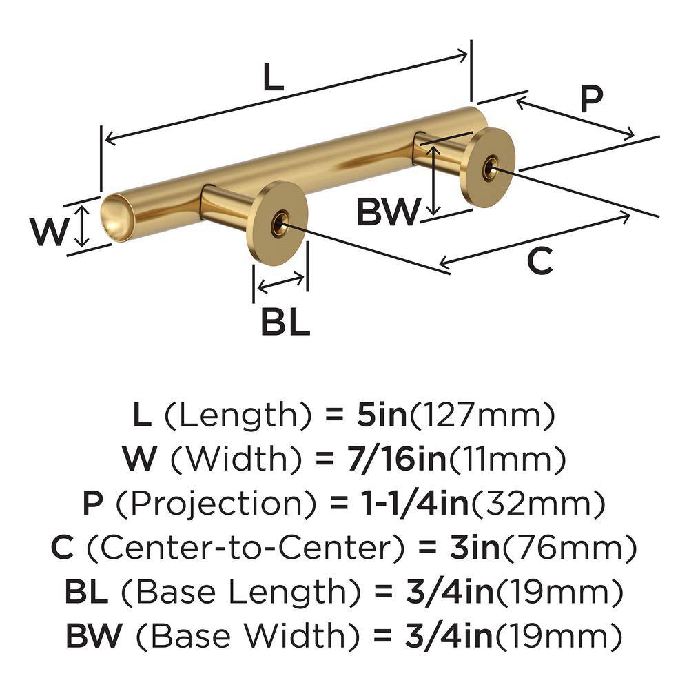 Champagne Bronze 3" Modern Bar Cabinet Pull with Mounting Hardware
