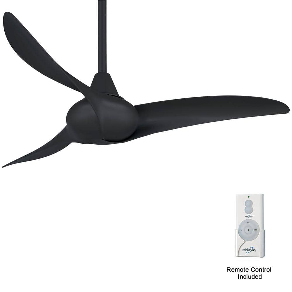 Coal Black 44-Inch Modern Ceiling Fan with Remote Control