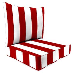46.5 in. L x 24 in. W x 6 in. T Outdoor Deep Seating Chair Seat and Back Cushion Set in Cabana Red