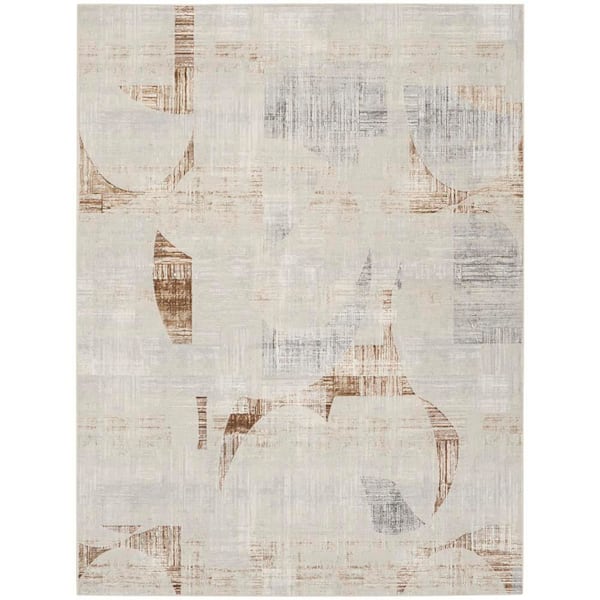 Nourison Iliana Grey 9 ft. x 12 ft. Abstract Contemporary Area Rug