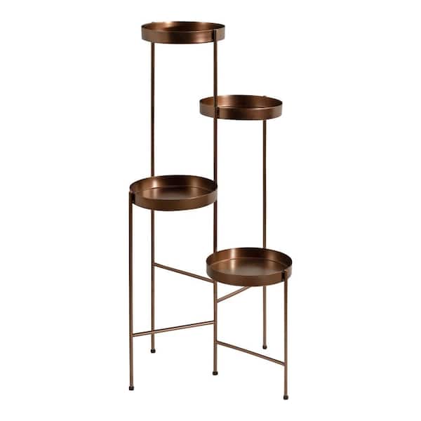 Finn 11 in. Bronze Round Indoor Plant Stand