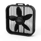 20 in. 3 Speed Black Box Fan with Save-Smart Technology for Energy Efficiency