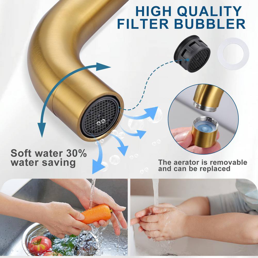 Brushed Gold Stainless Steel Single Handle Bar Faucet
