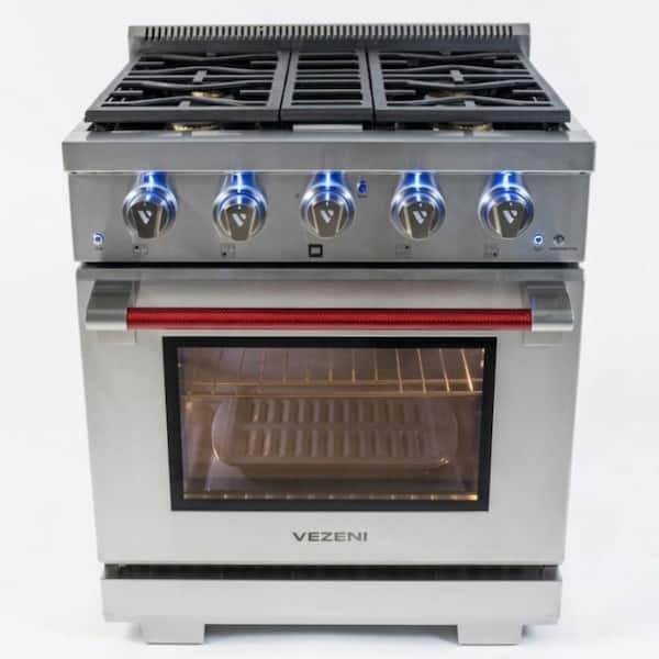 Randolph Pro 30 in. 4 Burners Freestanding Natural Gas Range in Stainless Steel