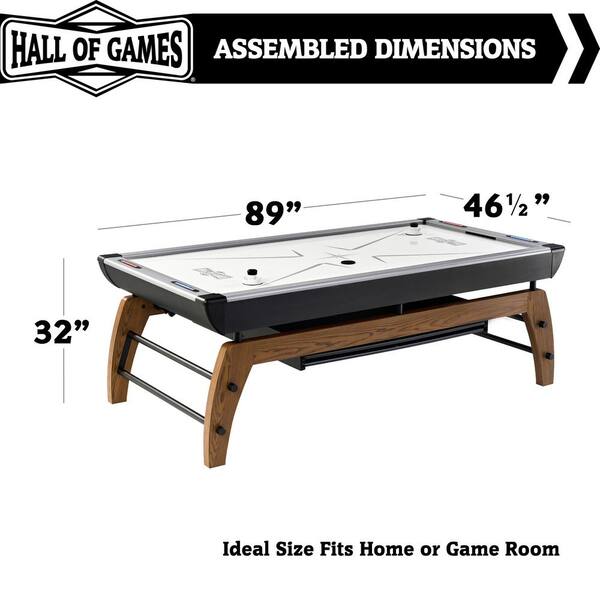 HALL OF GAMES Edgewood 90 Air Powered Hockey Table with Table Tennis Conversion Top and Accessories AH090Y22006 - The Home Depot