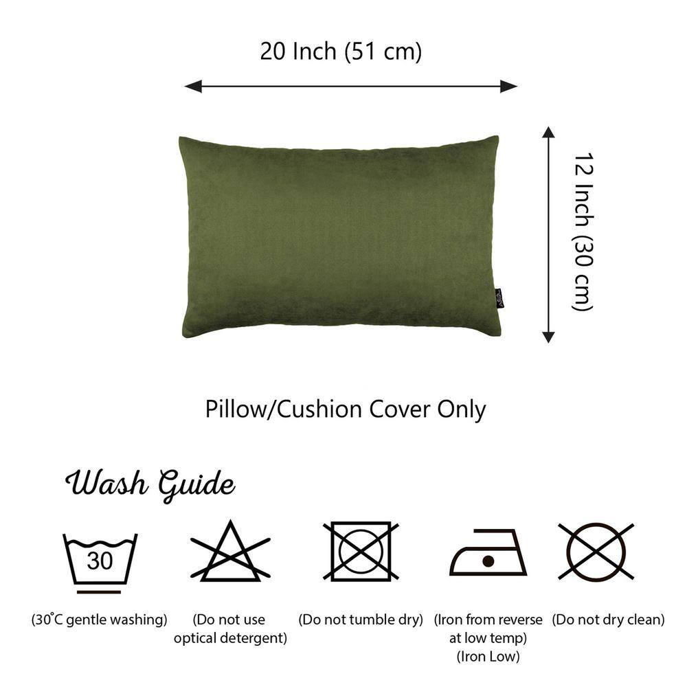 Fern Green 12" x 20" Set of 4 Lumbar Pillow Covers