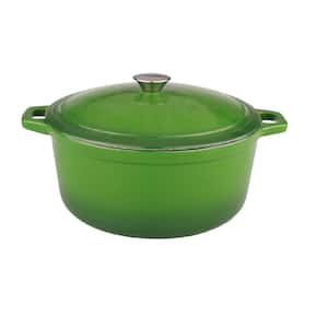 Neo 5 Qt. Oval Cast Iron Green Casserole Dish with Lid