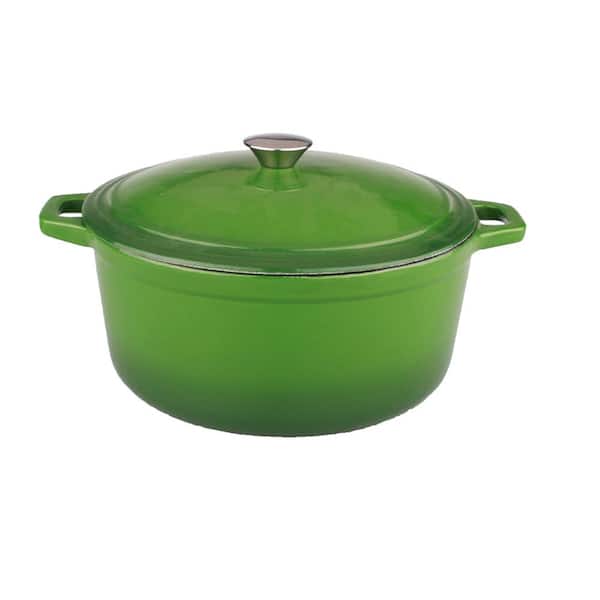 BergHOFF Neo 5 Qt. Oval Cast Iron Green Casserole Dish with Lid