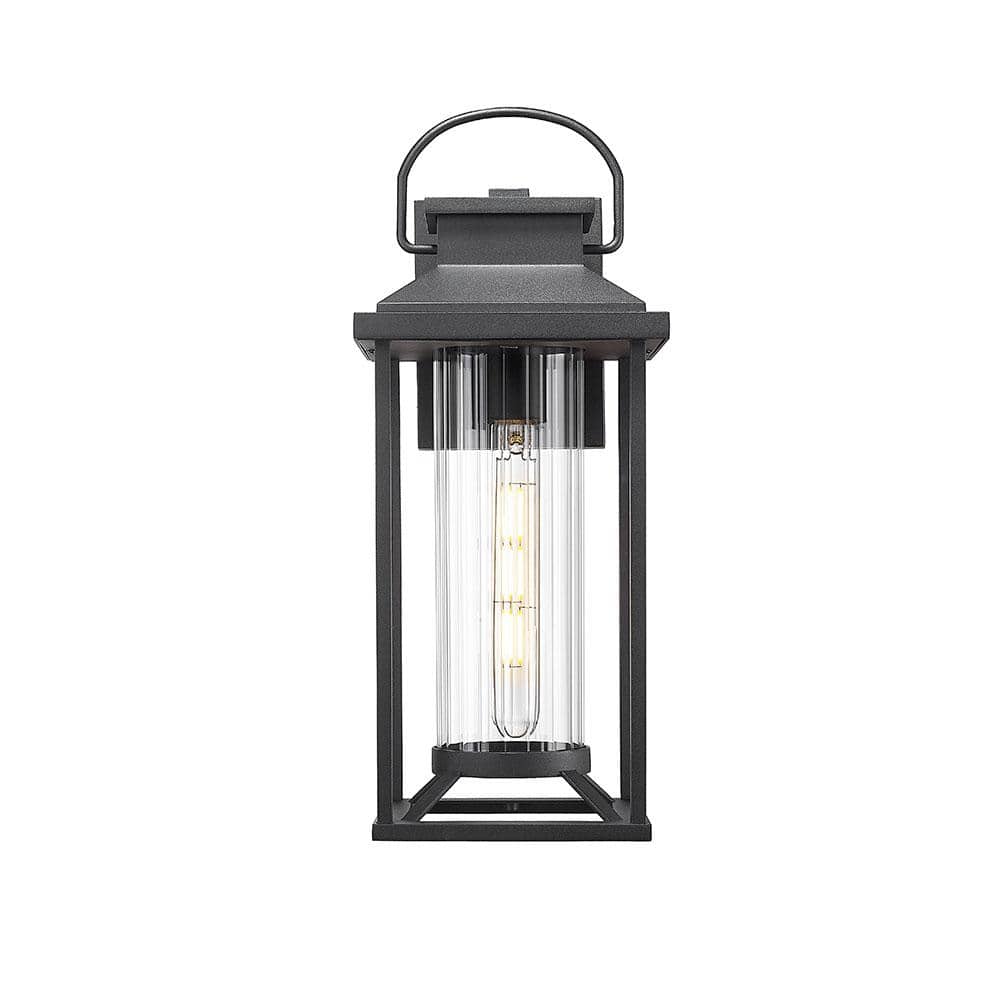 1-Light Black Aluminum Hardwired Outdoor Anti-Rust Waterproof Post Light wi