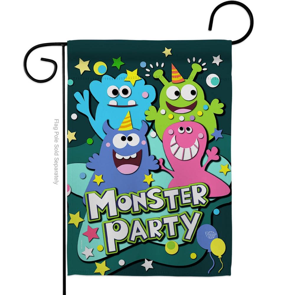 Ornament Collection 13 In X 18 5 In Monster Party Garden Flag Double Sided Celebration Decorative Vertical Flags Hdg Bo The Home Depot