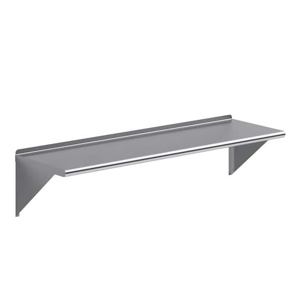 AMGOOD 18 in. x 60 in. Stainless Steel Wall Shelf Kitchen, Restaurant, Garage, Laundry, Utility Room Metal Shelf with Brackets