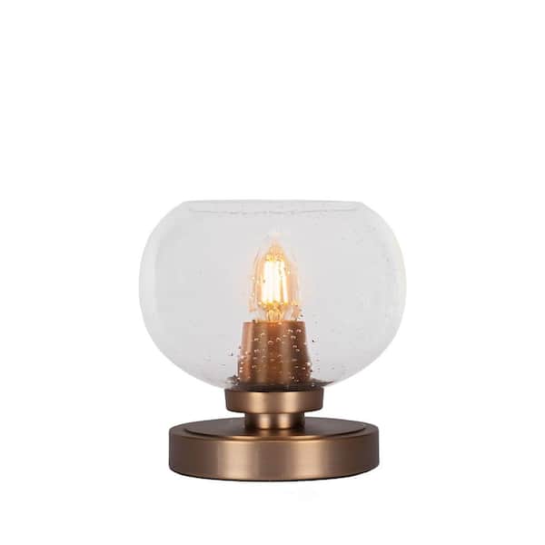 Unbranded Quincy 7 in. New Age Brass Accent Lamp with Clear Bubble