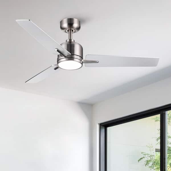 Kaleido 48 in. Indoor Brushed Nickel Standard Ceiling Fan with Light and Dual-Finish Blades