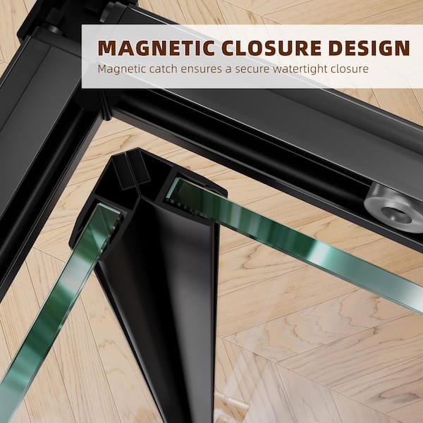 imperiol 36 in. W x 72 in. H Square Double Sliding Framed Corner