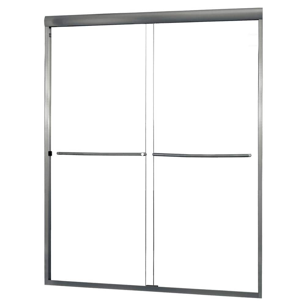 Cove 60 in. x 72 in. H. Semi-Framed Sliding Shower Door in Brushed Nickel with 1/4 in. Clear Glass price history on PriceWatchPro