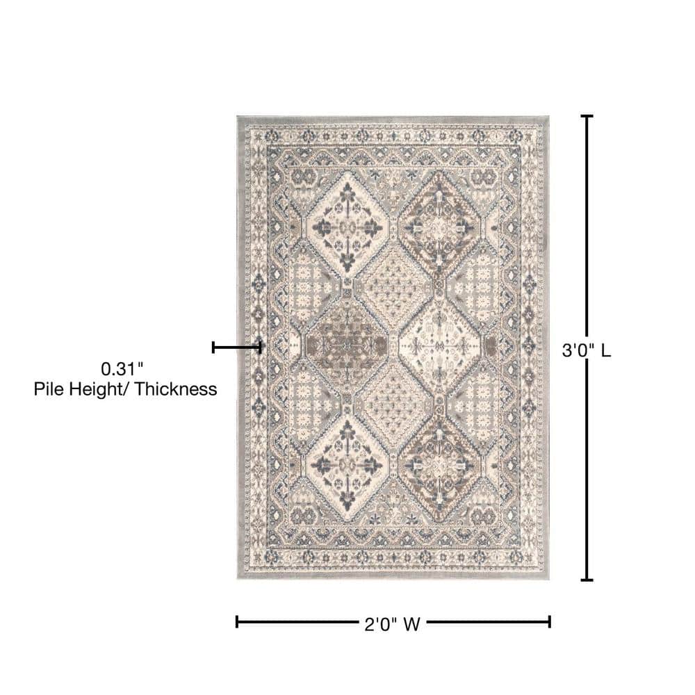 Becca Taupe and Gray Synthetic 2' x 3' Area Rug