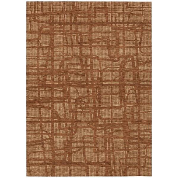 Chantille Machine Washable Indoor/Outdoor Abstract ACN2491 Paprika 10 ft. x 14 ft. Area Rug