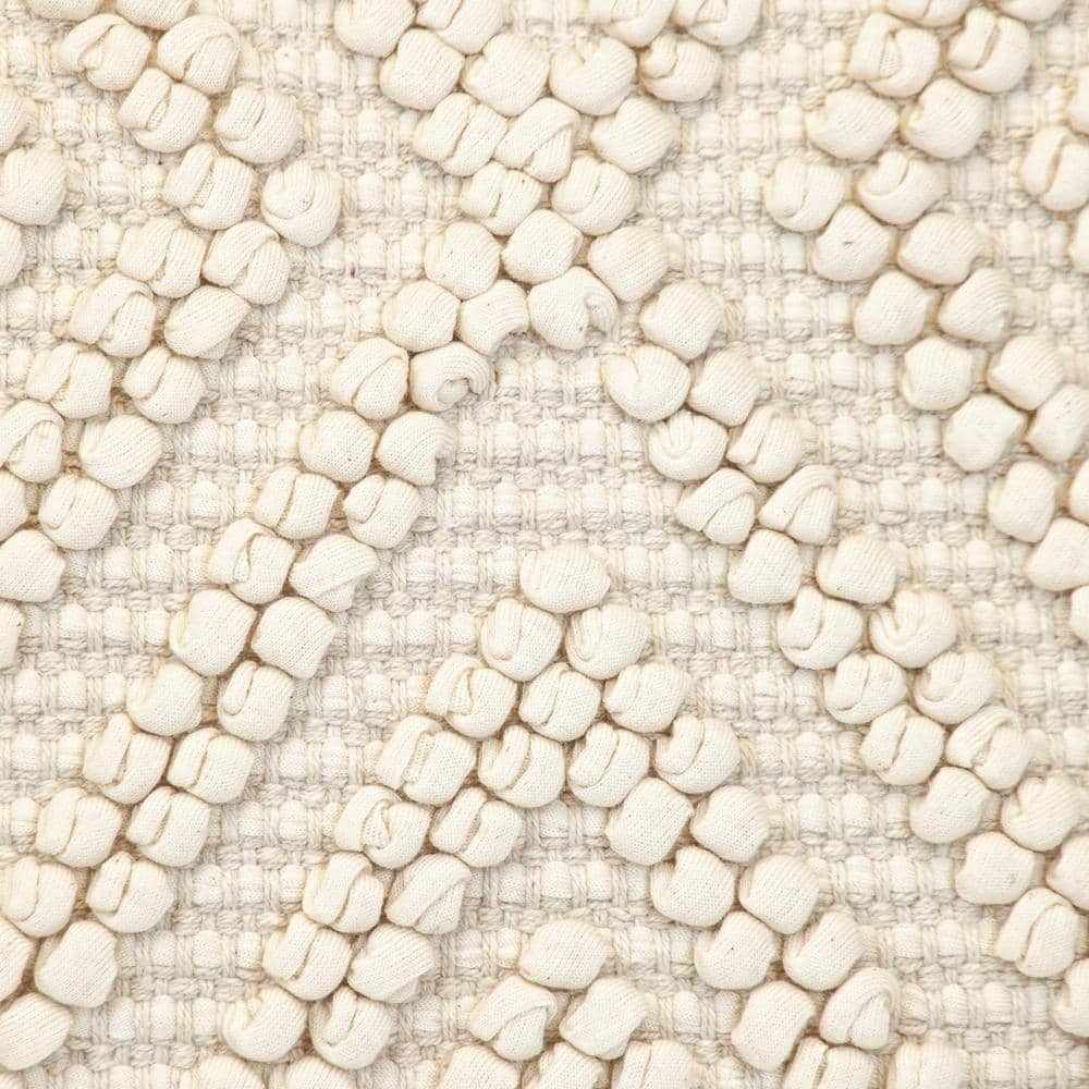 Off-White Cotton Geometric 20" Square Pillow