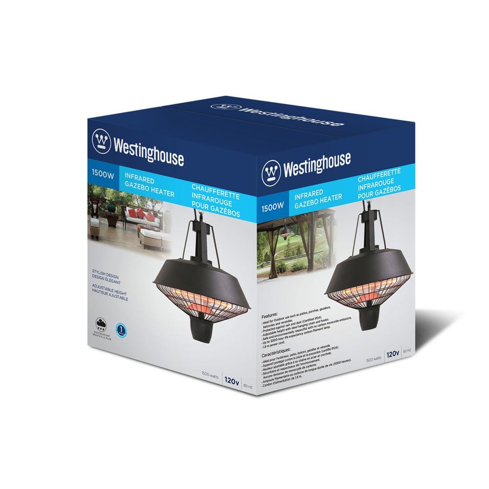 Black Infrared Electric Hanging Outdoor Heater with Aluminum and Steel