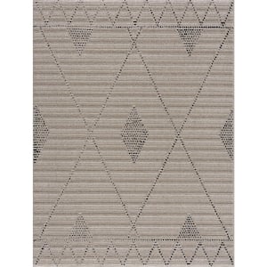 LeXi 9 ft. X 12 ft. Beige, Brown, Black Minimalist Cozy Contemporary Moroccan Geometric Modern Style Soft Area Rug