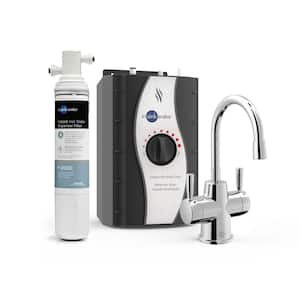 HOT250 Instant Hot and Cold Water Dispenser, 2-Handle Faucet in Chrome with Tank and Premium Filtration System