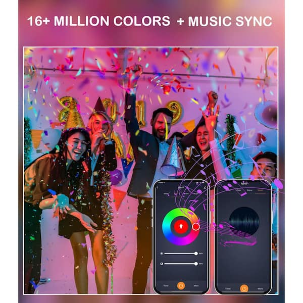 6 in. Smart WiFi LED Recessed Lights, RGBCW, Alexa and Google Compatible, 15W, 2700K-6500K, Wet Location 6-Pack