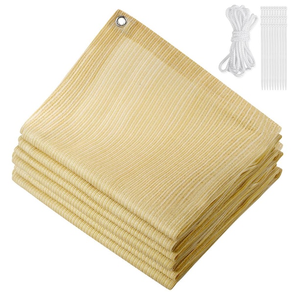 Bigroof 6 ft. x 10 ft. 90% Shade Fabric Sun Shade Cloth Privacy Screen for Outdoor Patio Garden Pergola Cover Canopy