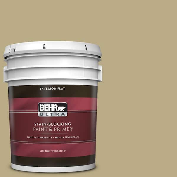 BEHR ULTRA 5 gal. #PPU8-08A Makrut Lime Flat Exterior Paint & Primer