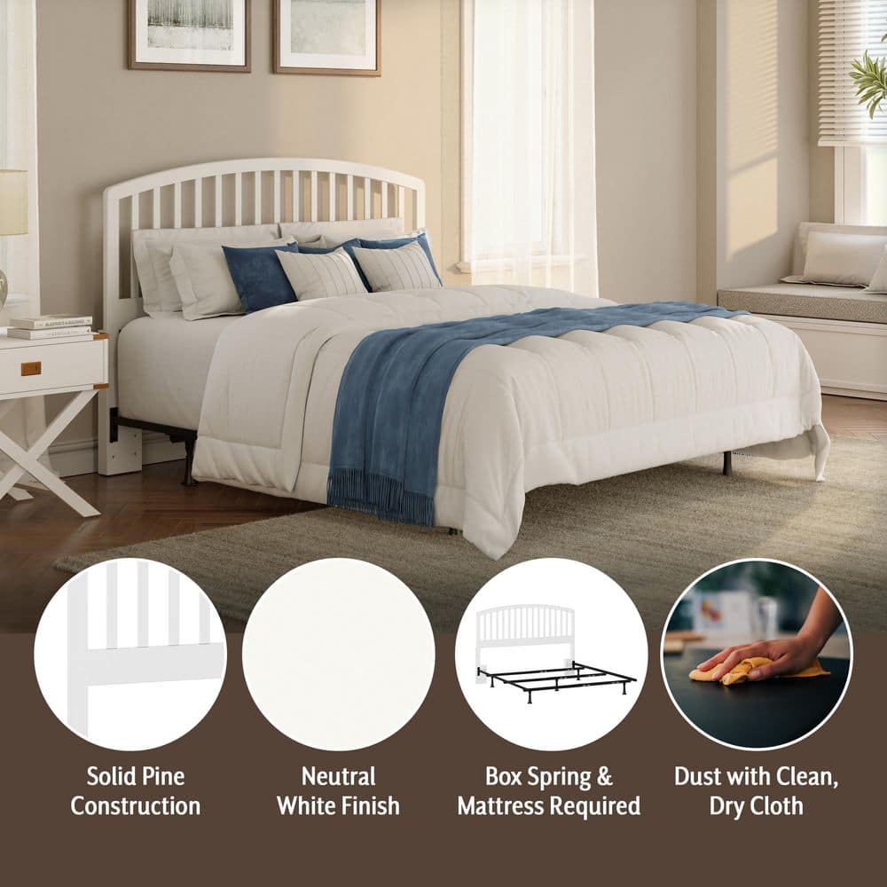 Hillsdale Furniture Carolina White Headboard features infographic