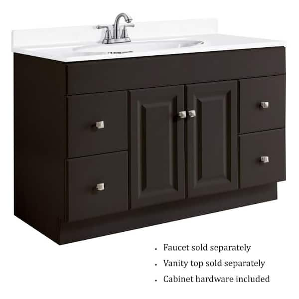 Design House Wyndham 48 In W X 21 In D Ready To Assemble Bath Vanity Cabinet Only In Espresso 597294 The Home Depot