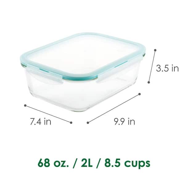 LOCK & LOCK Purely Better Glass Food Storage Container with Lid, 4.23-cup,  Clear