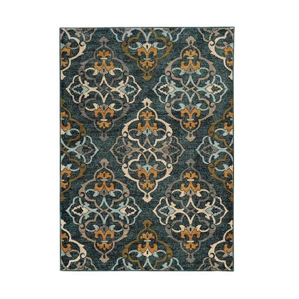 Hayne Multi-Colored 8 ft. x 11 ft. Ornate Lattice Indoor Area Rug