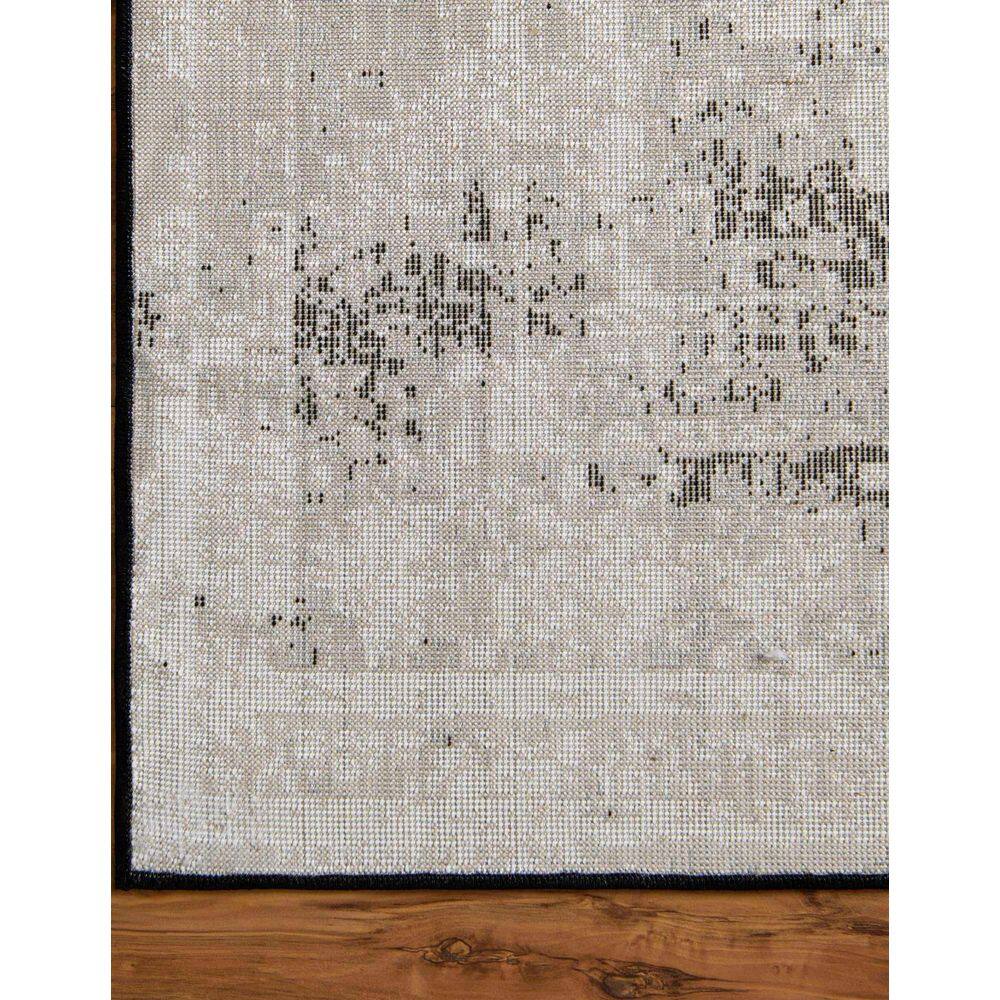 Reversible Black and Gray Synthetic Rectangular Area Rug