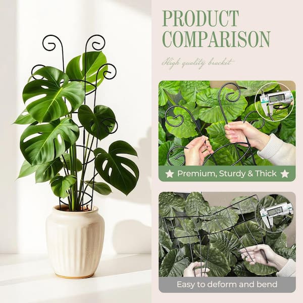 Oyezvary 30 in. Tall Metal Plant Trellis for Climbing Indoor Plants Rustproof Sturdy Support for Vines 4-Pack