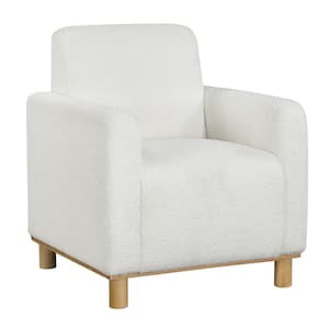 Maizie White Boucle Fabric Arm Chair