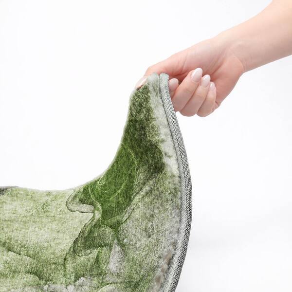 Dream Shag Premium Machine Washable Abstract ADS524 Olive 9 ft. x 12 ft. Area Rug