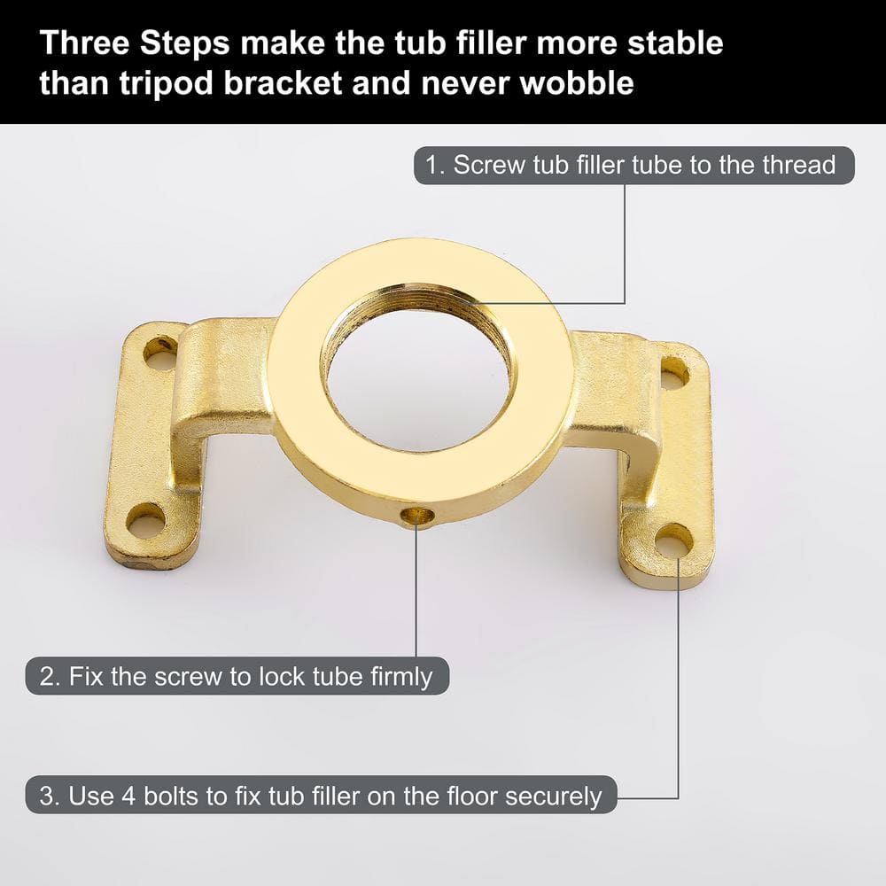 Black Brass Single Handle Floor Mounted Tub Filler